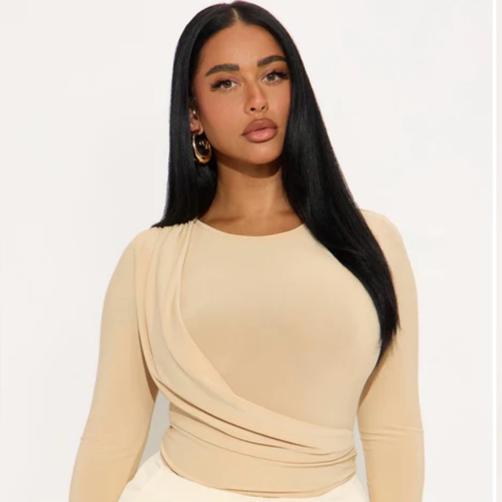 NWT Elegant Beige Long Sleeve Top